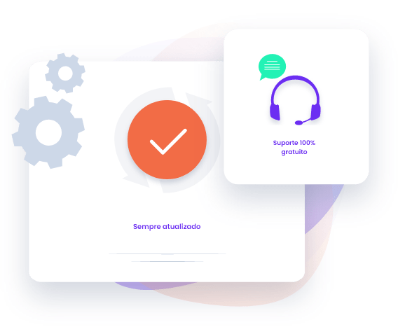 Atualizações automáticas e suporte gratuito
